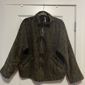 FREE PEOPLE DOLMAN QUILTED KNIT JACKET